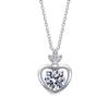 Factory Customized 14K Gold Plated S925 Sterling Silver 1CT VVS GRA Moissanite Adodo Snake Chain Heart Pendant Necklaces Gift