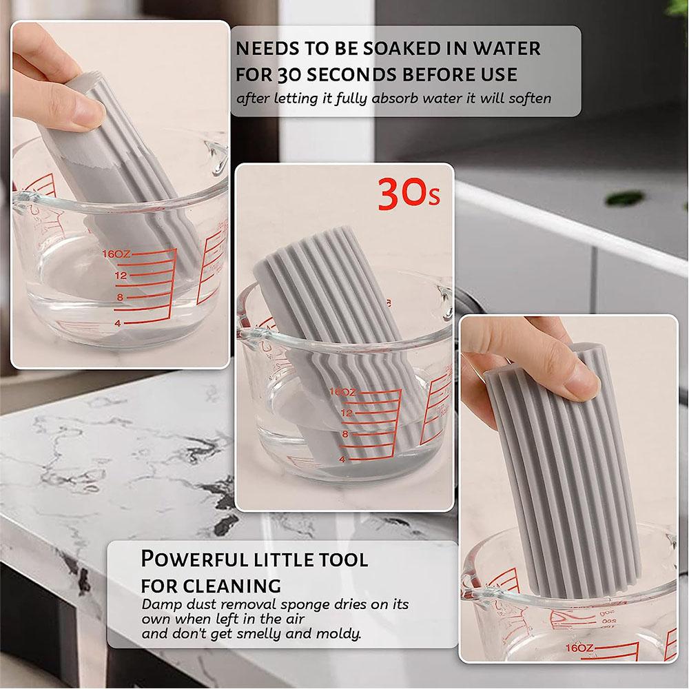 4pcs Reusable Damp Clean Duster Sponges for Cleaning Blind Glass Baseboard Vent
