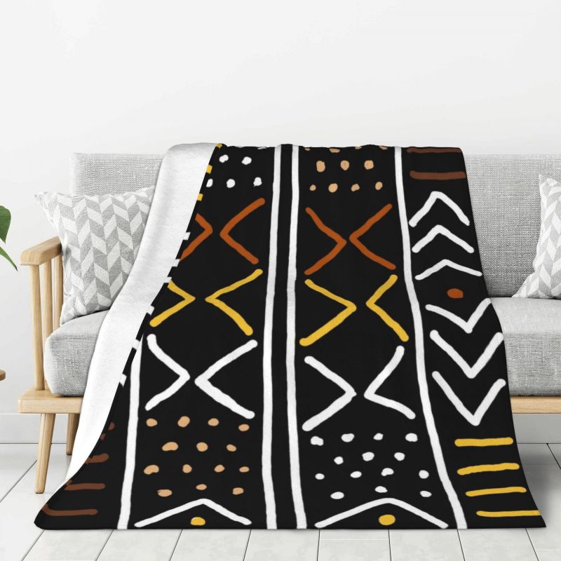 Maßgeschneiderte ultraweiche Fleece-Afrikanische Schlammtuch Bogolan Decke Warme Flanell-Stamm-Ethnisch-Böhmische Muster Decken Sofa Steppdecke