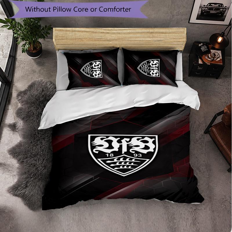 Biancheria da letto a tema VfB Stuttgart Set 3 Pezzi Copripiumino Biancheria da letto Decorativa per Camera Adolescenti Decorazione Casa