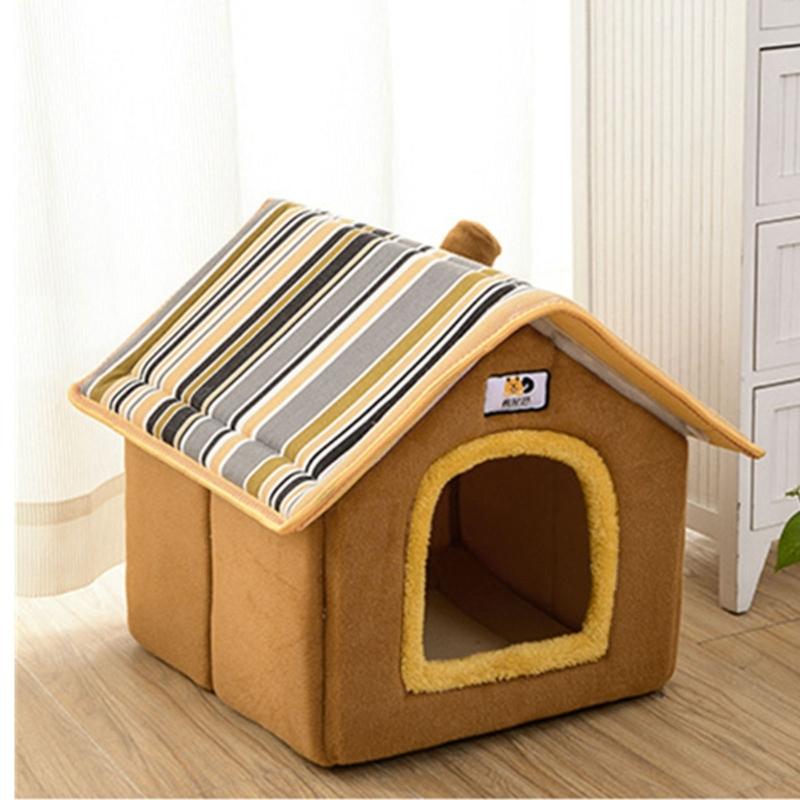 House-Shape Cat Cave Bed Tent for Indoor Small to Large Cats Machine Washable Ultra-Soft Cushion Anti-Slip Bottom