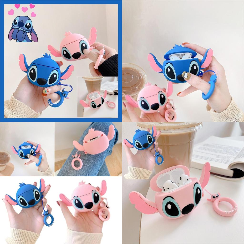 Cute Cartoon Stitch Airpods Pro2 Case Soft Silicone Protective Cover For Apple Bluetooth Earphones Adorable Shell For Women