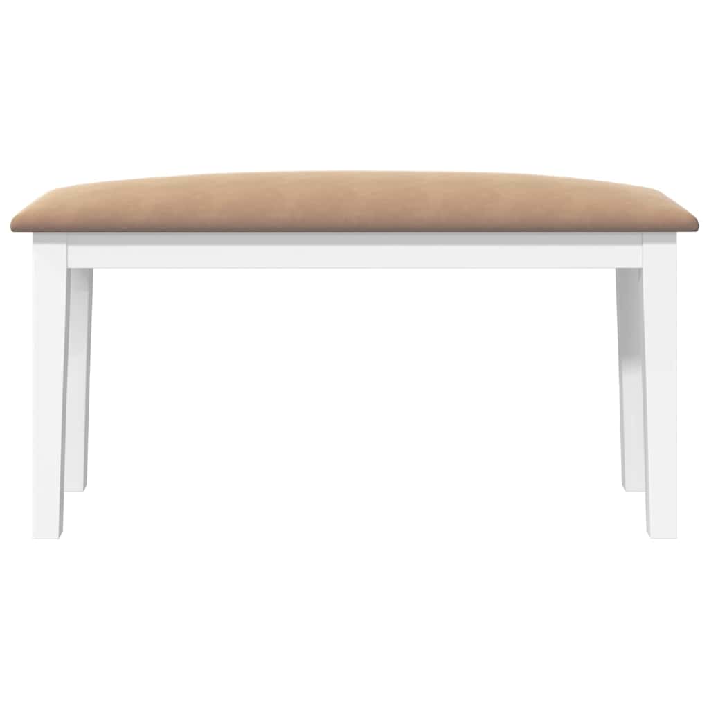 Bench 90 cm White Solid Rubberwood