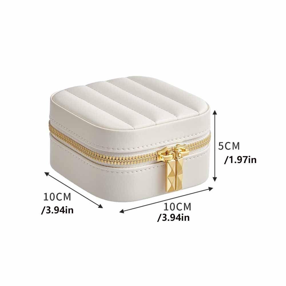 Solid Color Mirror Jewelry Box Detachable Necklace Storage Box Jewelry Storage Case Vacation
