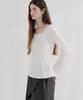 AWOKOMOSEU Ribbed Layered Halterneck T-Shirt (Ivory) Orc 6102