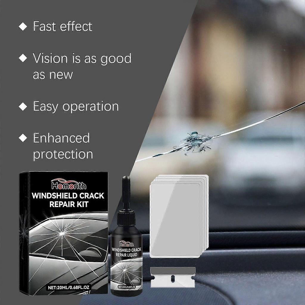 Limited time!!Homonth Car Windshield Crack Care Liquid Car Glass Care Tool Crack Adhesive less
