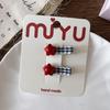 2pcs Cute Sweet Hair Clips Black White Plaid BB Clip Fashion Hairpin  for Children