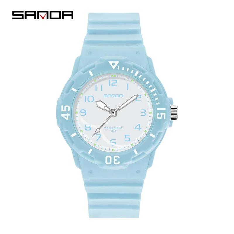SANDA 6011 Classic 50M Waterproof Wristwatch TPU Strap Female Girl Clock New Top Luxury Brand Women Watch Quartz Lady Original