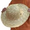 Cappello a visiera con tesa larga per bambina bambino unisex uncinetto paglia naturale cappello da contadino per bambini cappello Panama cappello a visiera per bambini