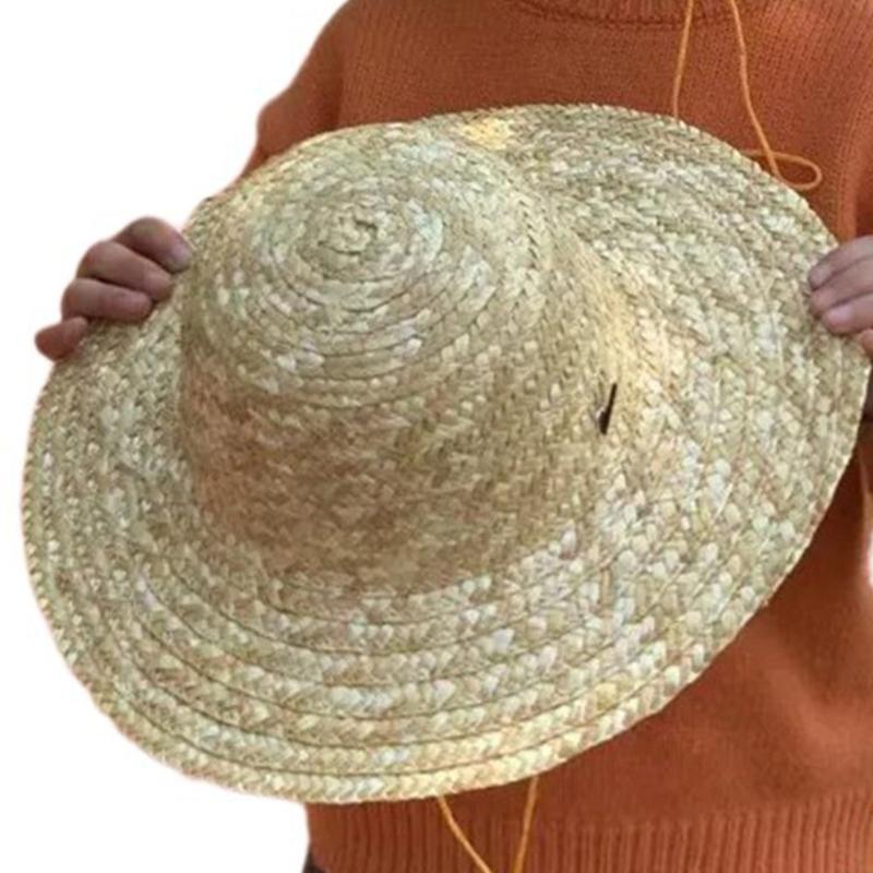 Cappello a visiera con tesa larga per bambina bambino unisex uncinetto paglia naturale cappello da contadino per bambini cappello Panama cappello a visiera per bambini