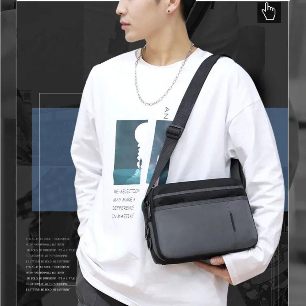 Single Shoulder Man Messenger Bag Fabric Nylon Crossbody Bag Simple Men's Shoulder Bag Outdoor