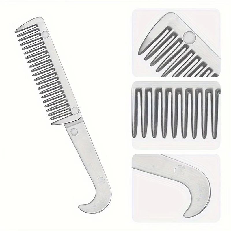 Aluminum Metal Horse Curry Comb Non-Slip Grooming Brush for Pony Coat Cleaning Equestrian Stable Care Supplies