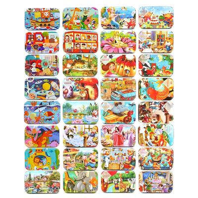 60 Pcs Early Education Animal Puzzles Learning Playset Toy Set Educational Kit Wood Jigsaw Kids Toy Explore Imagination