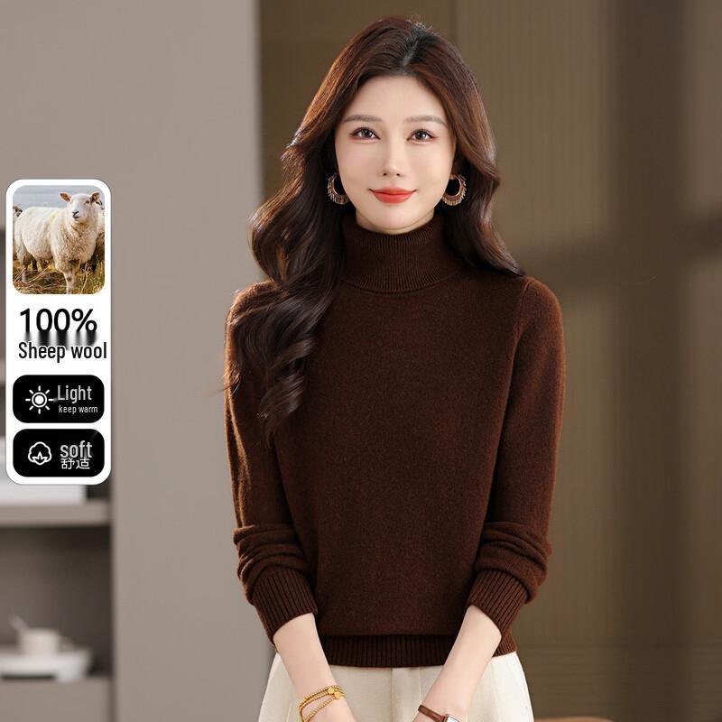 Women's 100% Merino Wool Turtleneck Sweater