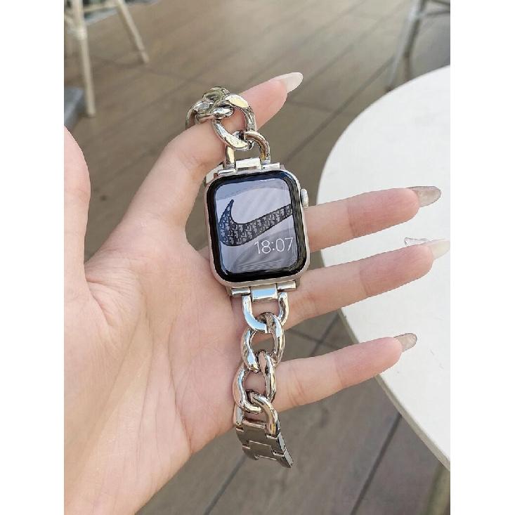 Metallic Chain Strap for Apple Watch Band 45mm 41 49 38 40 44 46 42mm Watchband for IWatch Series 4 5 6 7 8 se 9 10 11 12 Ultra 3