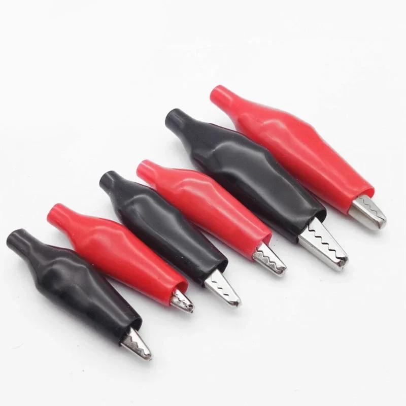 10pcs Insulated Crocodile Clips Electrical Battery Connectors 5A Mini Alligator Test Clips For Stereo Application Power Terminal