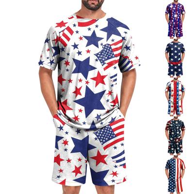 Men's Short Sleeve Pajama Set Soft Breathable Lightweight Lounge Shirt and Shorts Sleepwear Set for Summer Homewear