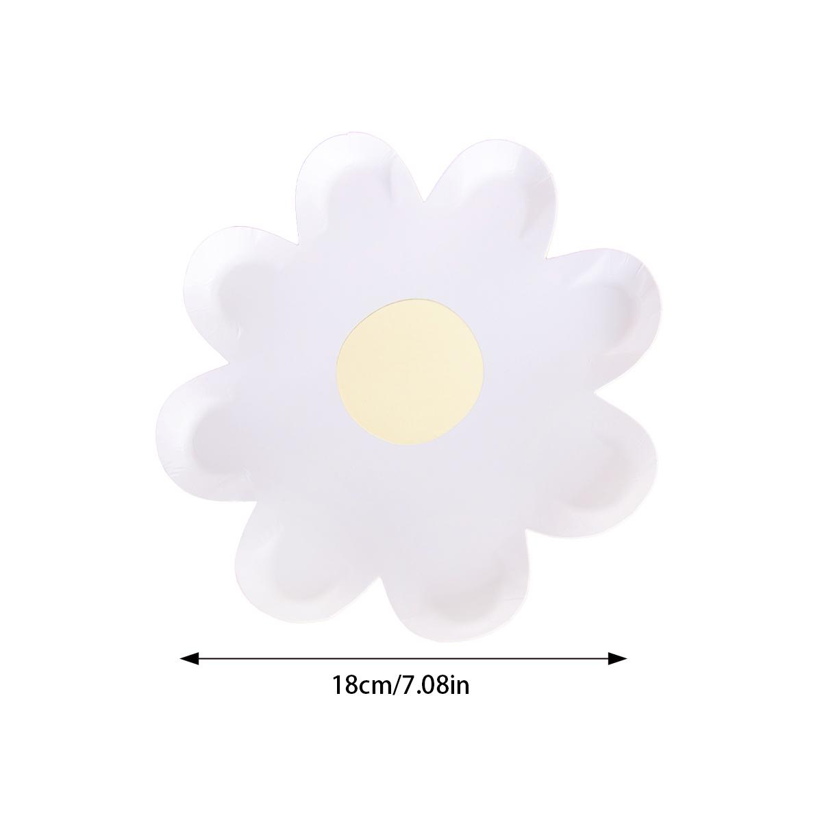 

10 шт. бумажных тарелок для пикника с ромашками, столовая посуда, белые тарелки с цветами ромашек для летней тематики, детский декор для дня рождения