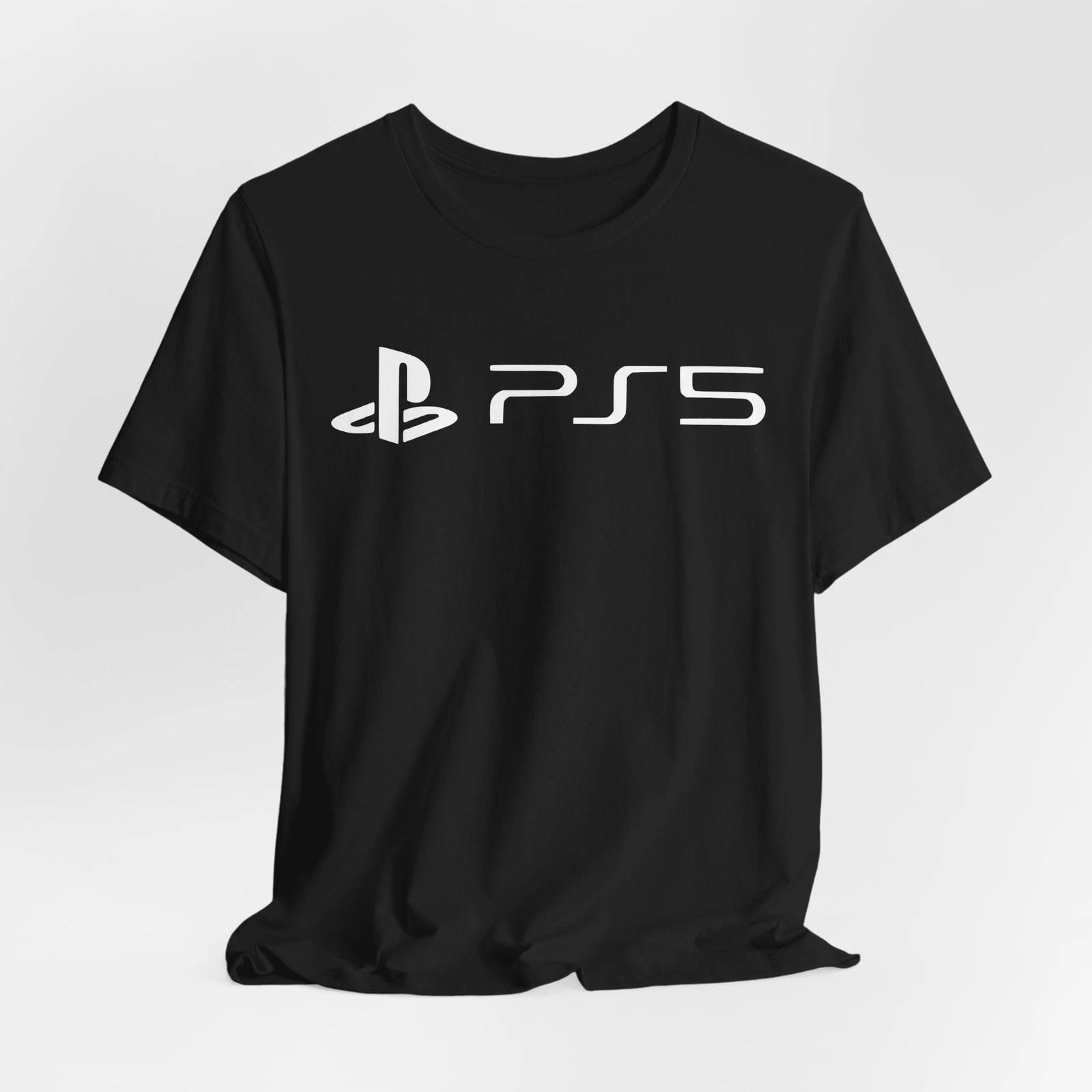 Мужские и женские футболки PlayStation PS5 Логотип Графика S