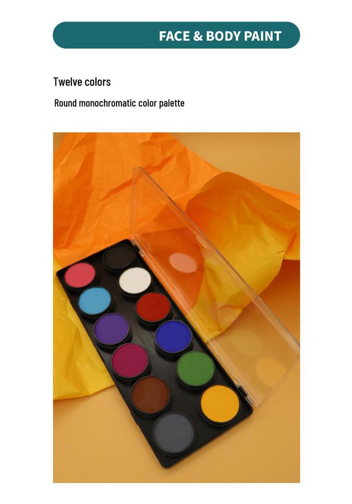 Habo Ke 12-Color Washable Children's Face and Body Paint Palette