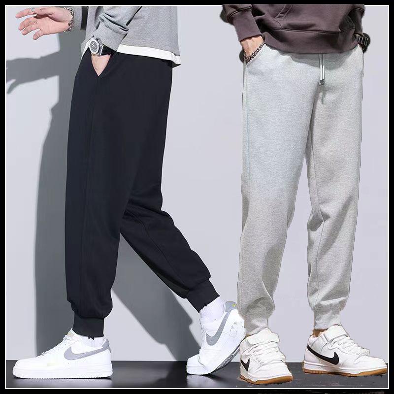 2025 Men's Pure Cotton Cuffed Sweatpants: Casual, Breathable, Loose-Fit, Versatile Knitted Sports Pants for Autumn.