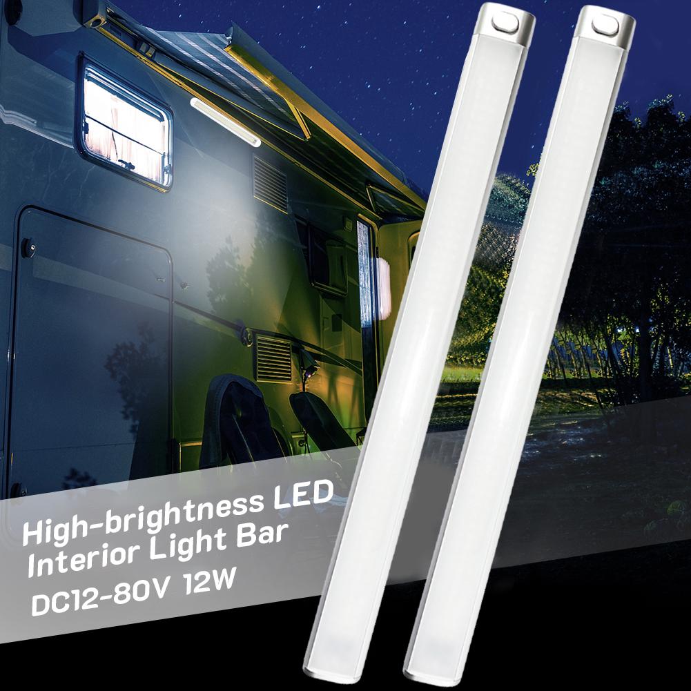 168LED 12V-80V Car Interior Light Auto Accessories Reading Lamp Strip Bar For BMW VW Tesla Caravans Trunk Caravan Camping RV