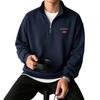 Casual semi-open sweater, Norwegian city chest small label men's basic long-sleeved bottoming jacket