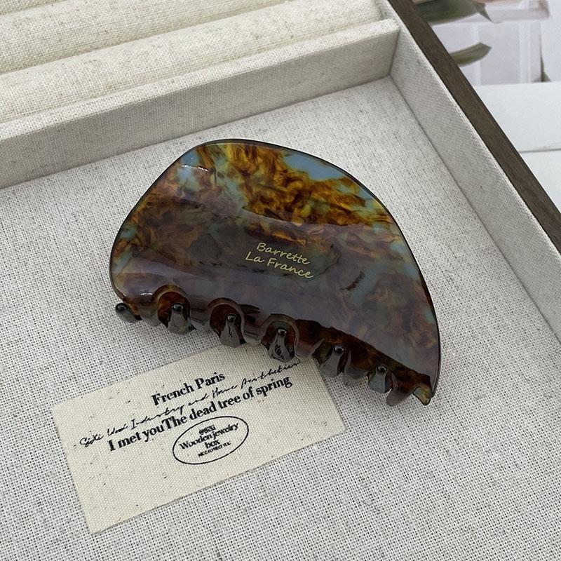 Francouzská Vintage 7.7CM Půlkruhová Spona do Vlasů Jednoduchá Delikátní Acetátová Spona Žralok Vlasové Doplňky Pro Ženy Dívky