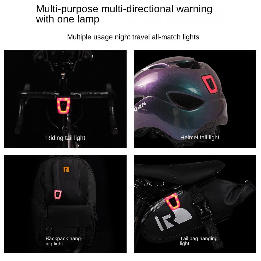 Bicycle Taillights, Mountain Night Riding Warning Lights, Helmet Taillights, USB Charging Warning Flashes, Cycling Equipment