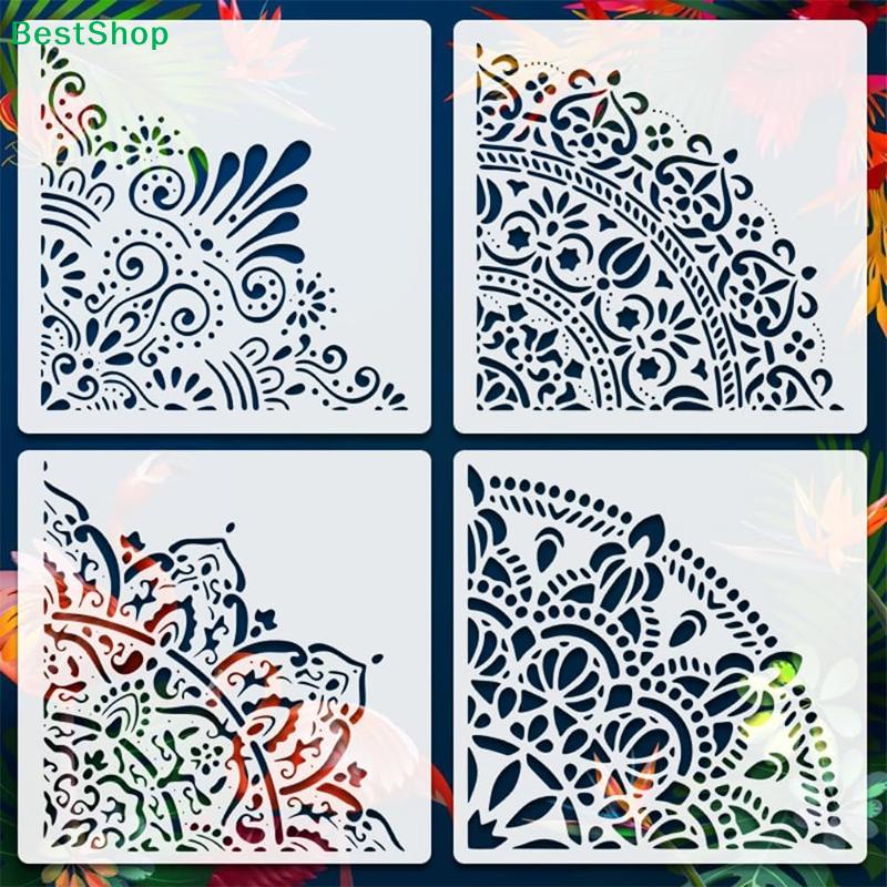 Floral Pattern Painting Stencil - Reusable Art Stencil for Watercolor, DIY Craft & Home Decor Projects