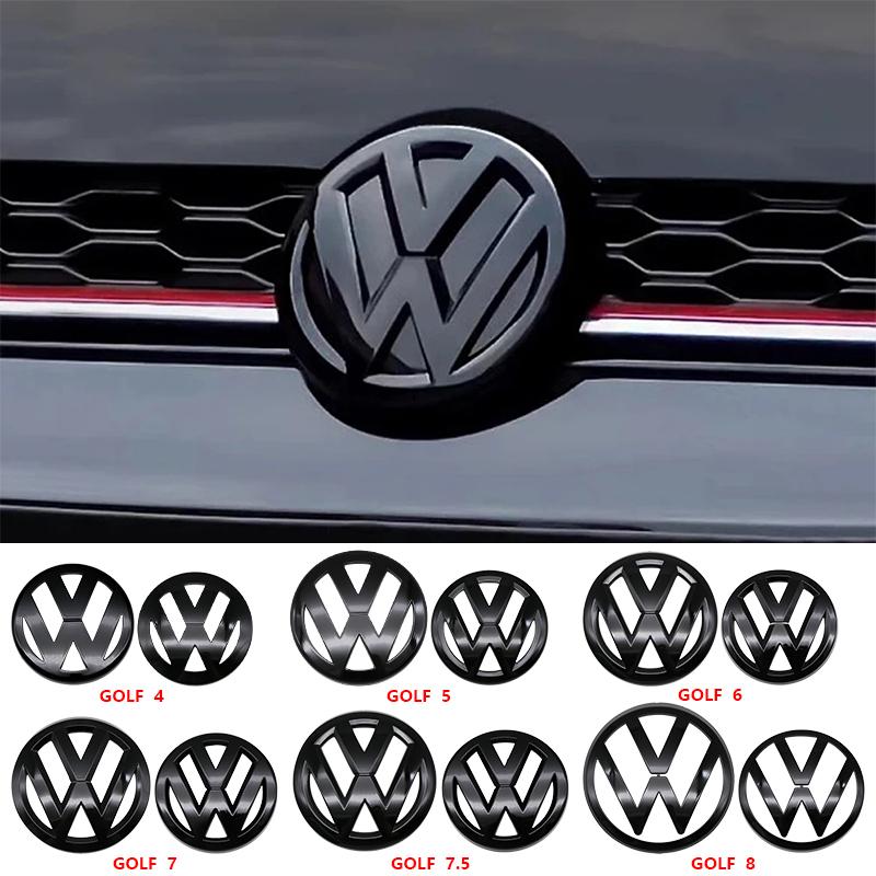 2pcs ABS Car Front Grill Emblem Rear Trunk Badge YU23 Logo For Volkswagen VW Golf 4 5 6 7 7.5 8 Scirocco Premium Pro Plus Extra