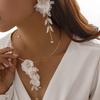 Orecchini IngeSight.Z Romantici Grandi Colorati Fiore di Conchiglia Bianco per Donna Orecchini Pendenti Lunghi alla Moda Gioielli da Festa per Signora