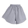 Summer Women Shorts Drawstring High Elastic Waist Shorts Loose Pocketed A-line Thin Casual Sport Homewear Short Pants