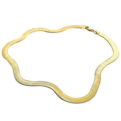 Gold Necklaces For Unisex Gold Herringbone Choker Necklace Thin Chunky Snake Chain Necklaces Jewelry For Teen Gifts