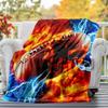 Fußball Feuer Außen Flanelldecken, Outdoor-Reise, Heimdecken, Fan-Geschenke, Geeignet für alle Jahreszeiten, Weihnachtsgeschenke. R1127012