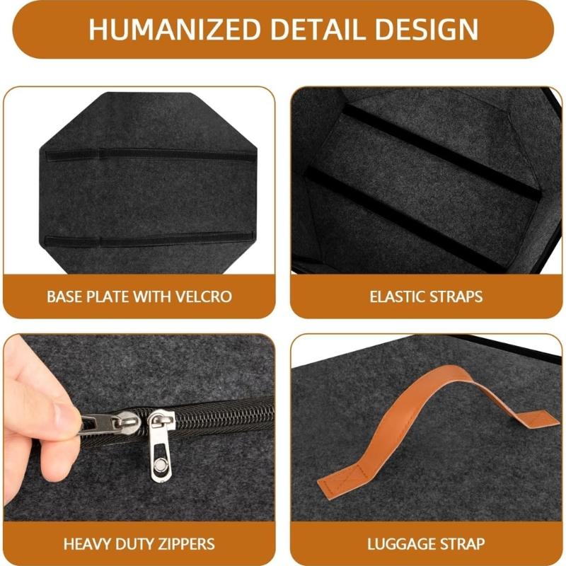 Spacious Foldable Travel Hat Organizers For Women With Heavy Duty Zippers And Reinforced Cardboard Base