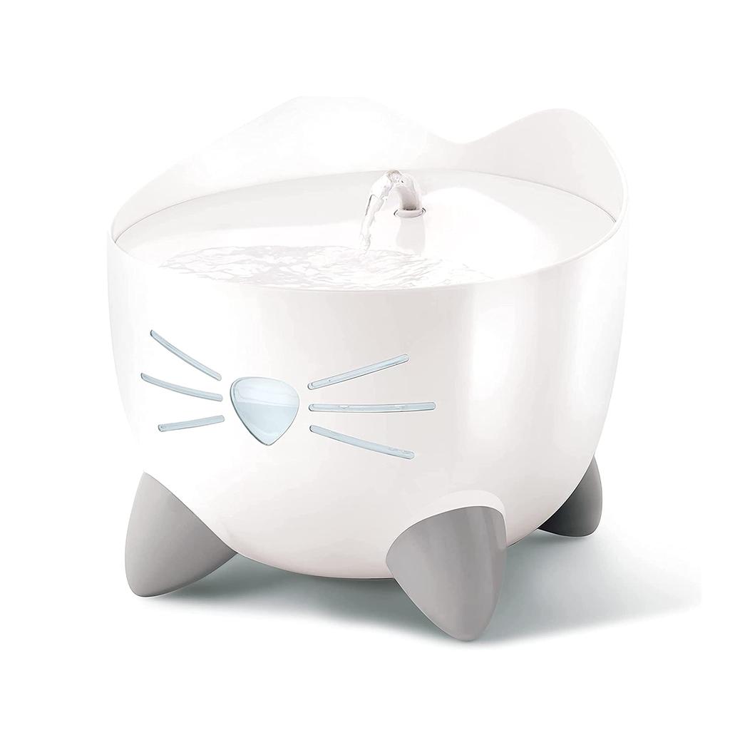 Catit Pixi Brunnen Weiß Leiser Katzen Smart Wasserspender Automatischer Wasserspender mit 1 Wasserenthärtungsfilter 2,5L