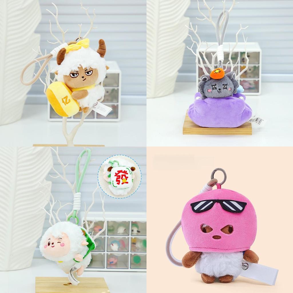 Pleasant Goat And Big Big Wolf Plush Keychain With Pp Cotton Inner For Gift And Collecting