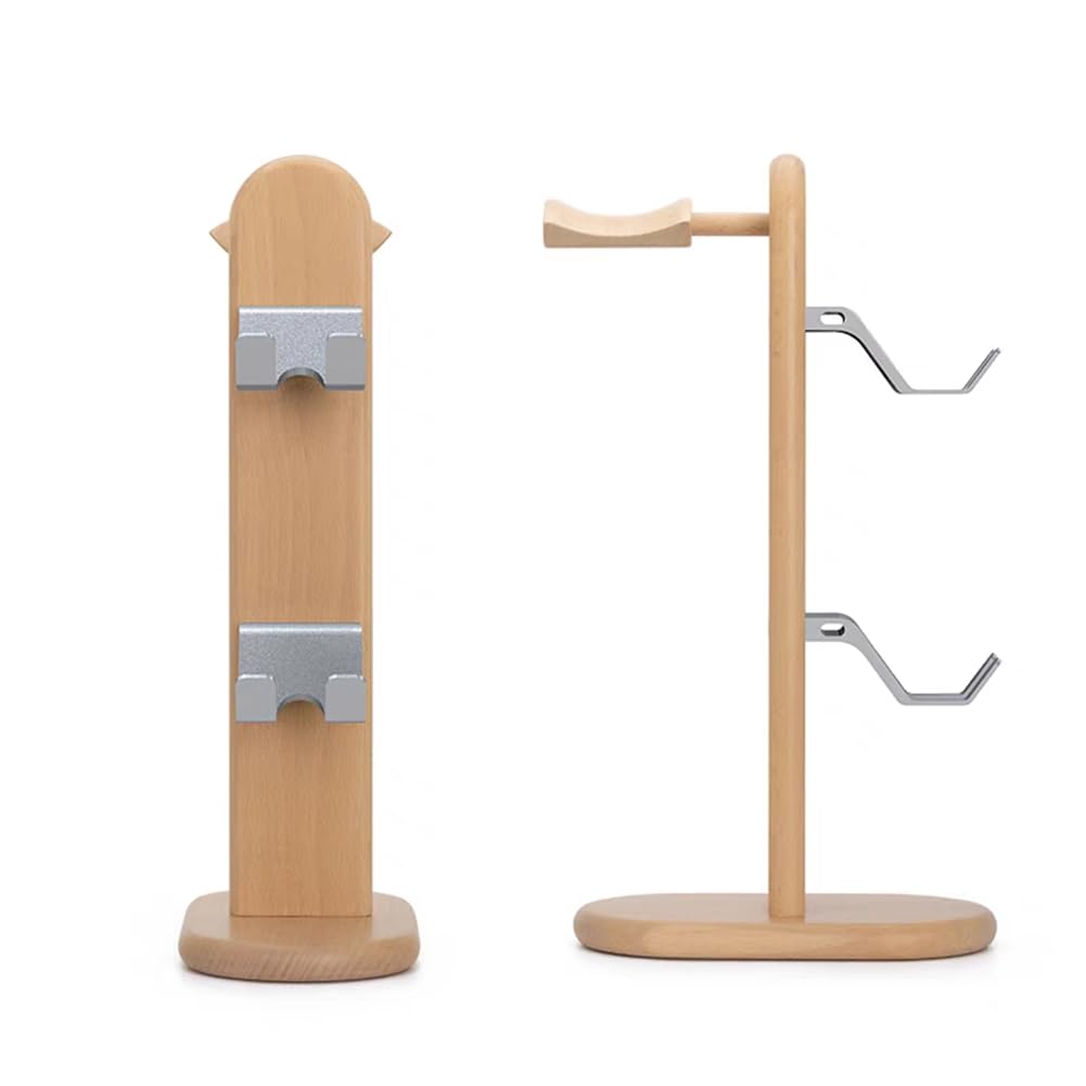 Sakulaya Controller Holder, Stylish Wooden Controller Rest, Headphone Stand, Game Controller Storage Rack, Headset Stand, Gaming Desk Organizer,