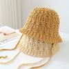 Sweet Korean Style~Bucket Hat, New Spring/Summer Straw Hat, Beach Woven Fisherman Hat Women