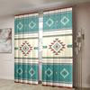 2 Stück, Retro-Vorhänge im geometrischen Ethno-Stil mit Aztekenmotiv – halbtransparent – geeignet für Wohnzimmer, Schlafzimmer, Küche, Heimdekoration