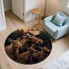 Moose pattern round rug,Carpet Rug for Living Room Bedroom Playroom ,Non-slip Floor Mat,Holiday Gifts and Birthday Gifts.