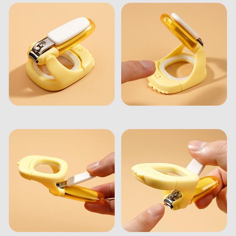 safe Baby Light Up Nail Clipper With Magnifier Splashproof Nail Trim Baby Fingernail Styling Tools Portable Babies Nail Scissors