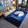 Warrior Silhouette Under Moon Suitable As a Non-slip Mat for the Living Room or Bedroom Sofa