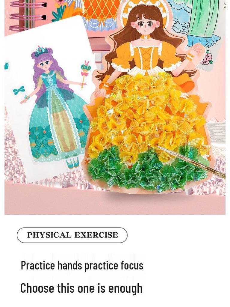 3-in-1 Princess Dress-Up Poke-a-Dot Painting Storybook Kit for Kids – Educational DIY Craft & Toy