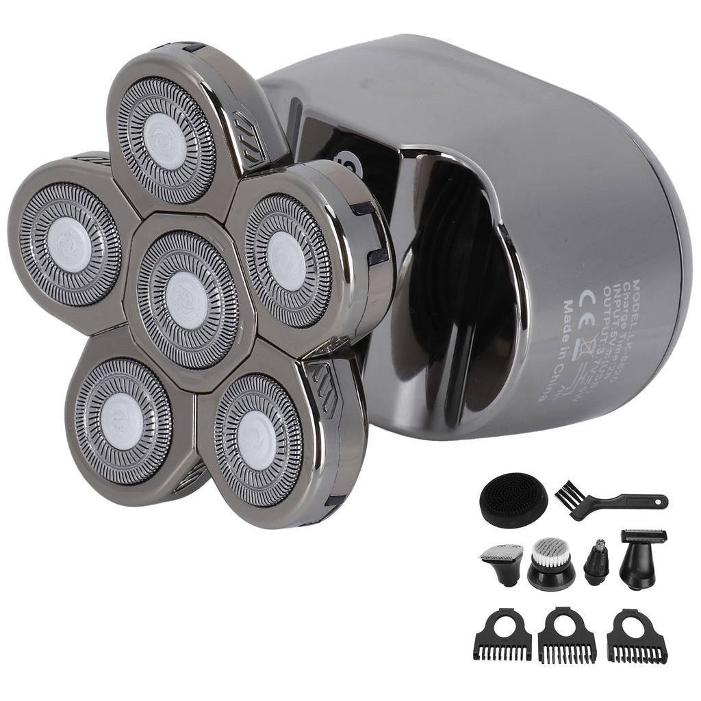 6In1 Electric Shaver LCD MultiFunctional Men Shaver Nose Hair Trimmer Grooming Kit