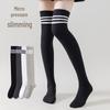 Chaussettes montantes pour femmes: Automne/Hiver, Style JK Japonais, Trois Rayures, Look Scolaire, Respirant, Coton Absorbant la Transpiration.
