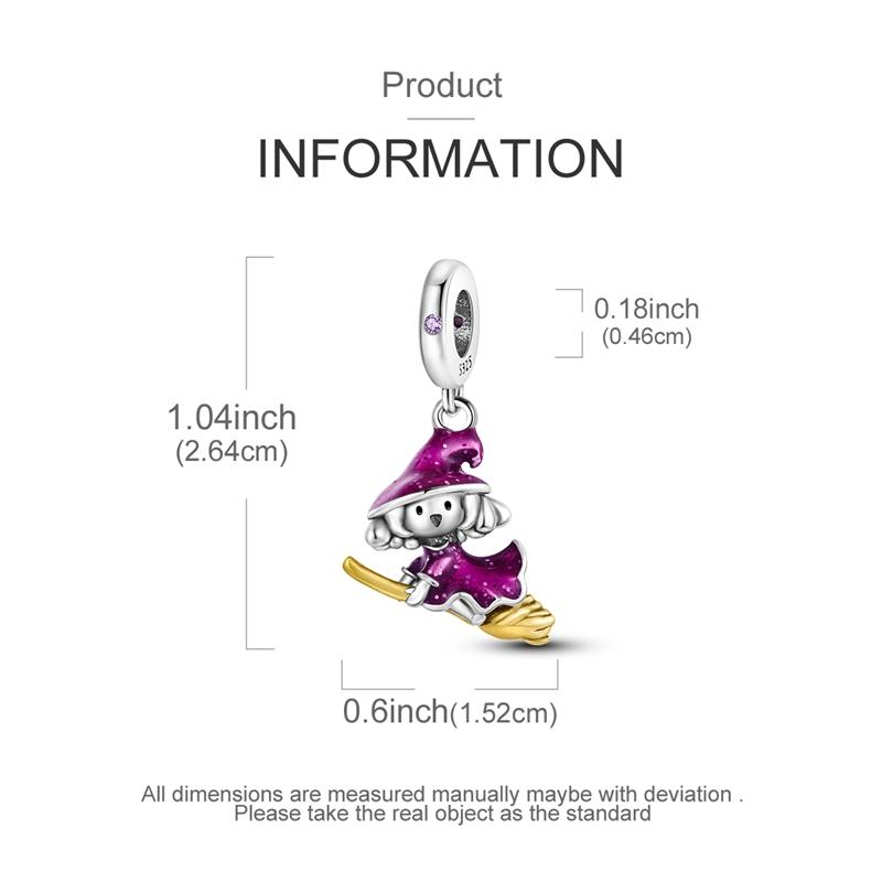 Original Copper Halloween Skeleton Witch Bat Pumpkin Charms Beads Skull Dangle Fit Women Original Bangle Bracelet