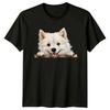 Cute Smiling Samoyed Peekaboo Dog Breed Pet Animal Graphic TShirt