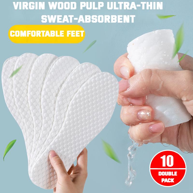 1/5/10 Pair Disposable Insoles Natural Wood Pulp Insole Women Men Summer Thin Breathable Deodorant Sweat Absorption Shoe Pads